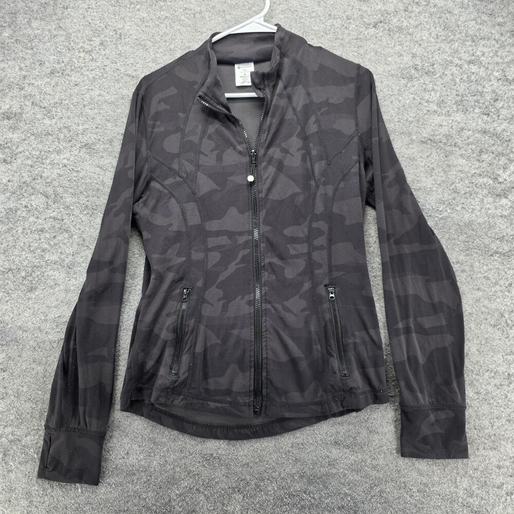 Member's Mark Zen Track Jacket Womens M Black Full Zip Zipped Pockets Thumbholes